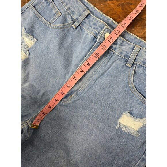 Wide Leg Distressed Casual Jeans - Picture 7 of 14